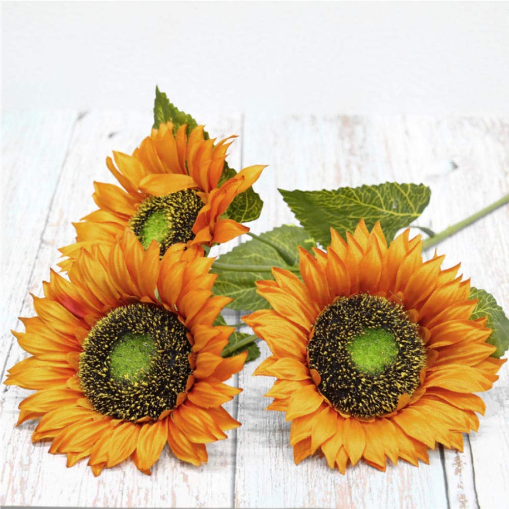 Golden Sunflower Artificial Flowers - 3 Heads 23.62