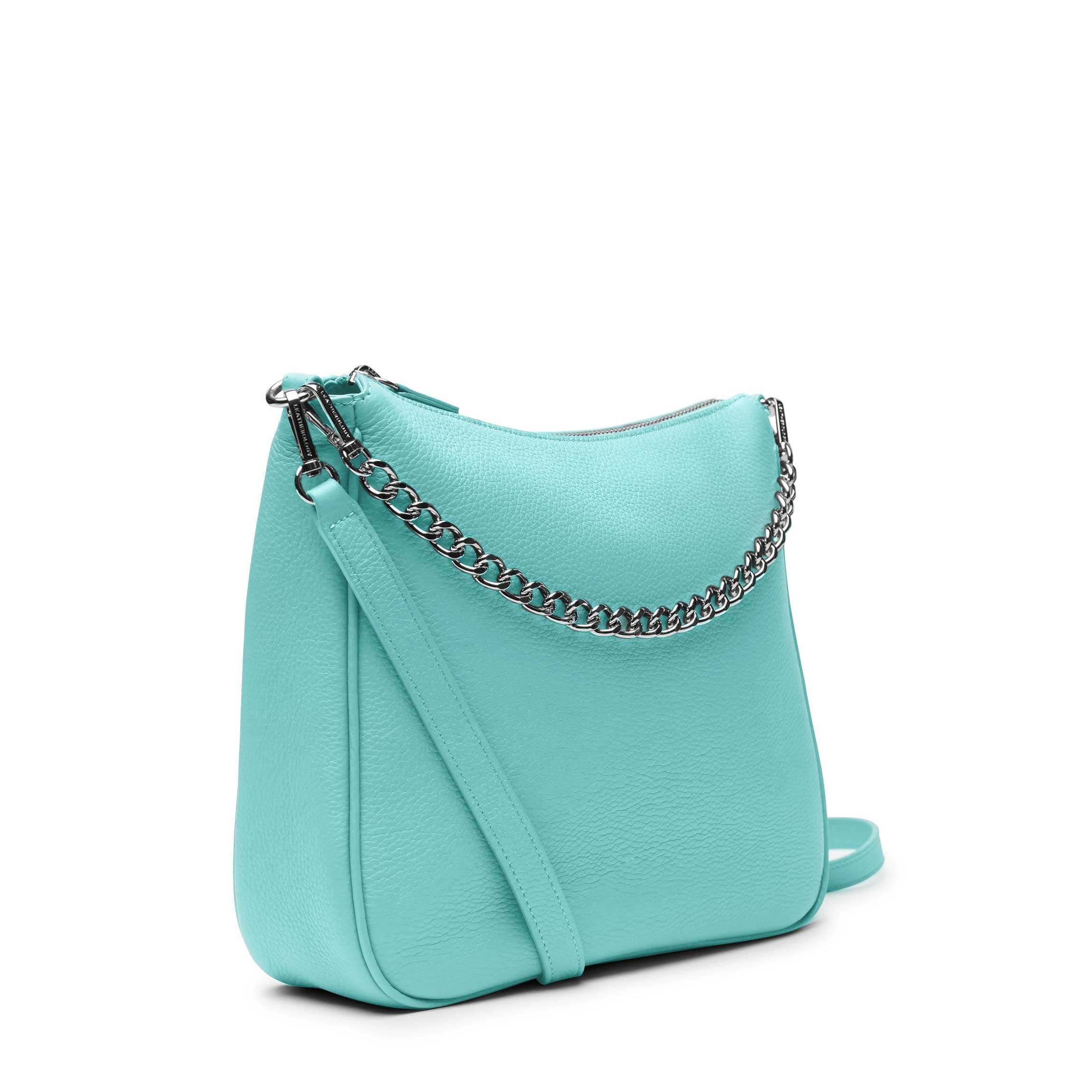 Greta Chain Medium Crossbody Bag in Celeste Blue - Stylish Shoulder Purse for Women, Perfect for Everyday Use, Work, and Evening Outings