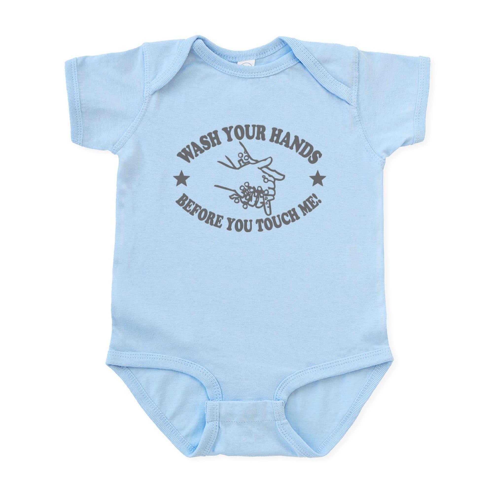 Wash Your Hands! Gray Infant Bodysuit - Cute Baby Romper for Newborns & Toddlers | Perfect for Playtime, Daycare & Family Photos