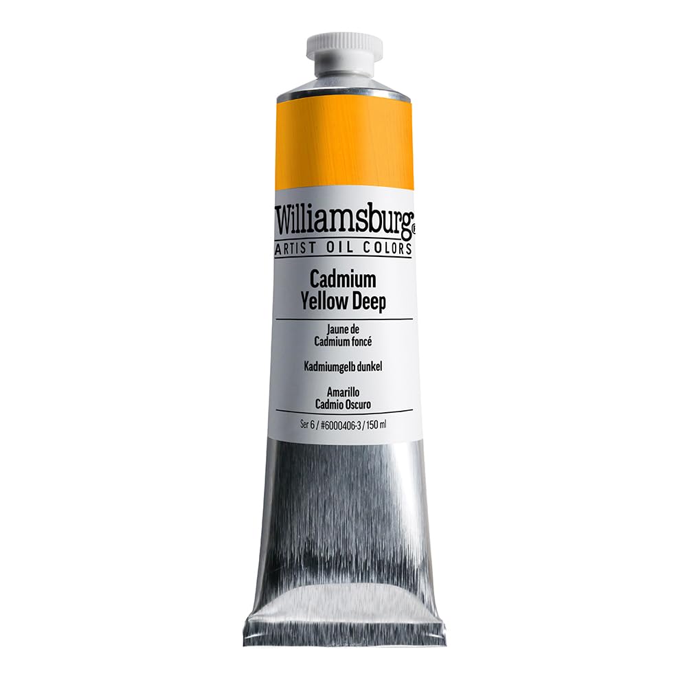 GOLDEN Williamsburg Artist Oil Colors - Cadmium Yellow Deep (150 ml Tube) | Professional Opaque Oil Paint for Canvas Painting & Fine Art