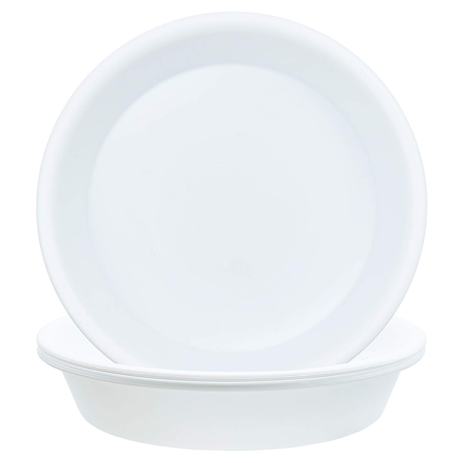 3 Pack Heavy Duty 10 Inch White Plant Saucers - Sturdy Drip Trays for Indoor & Outdoor Potted Plants - Perfect for Balcony, Patio, Garden & Houseplant Drainage