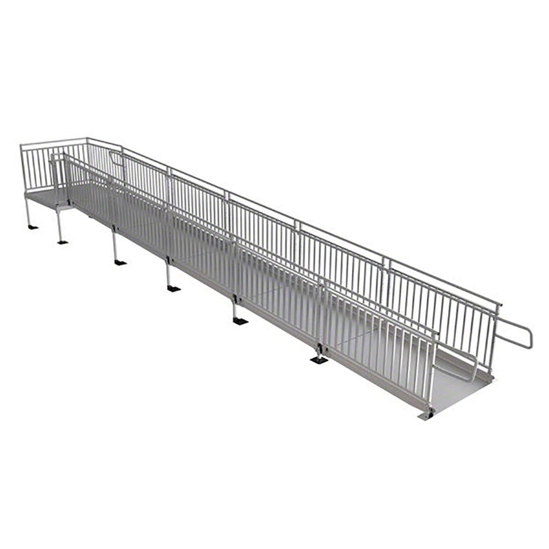 Pathway HD Modular Ramp System with Picketed Handrails - ADA Compliant Wheelchair Access Ramp for Home & Business Use - Durable Aluminum Construction for Indoor/Outdoor Accessibility Solutions