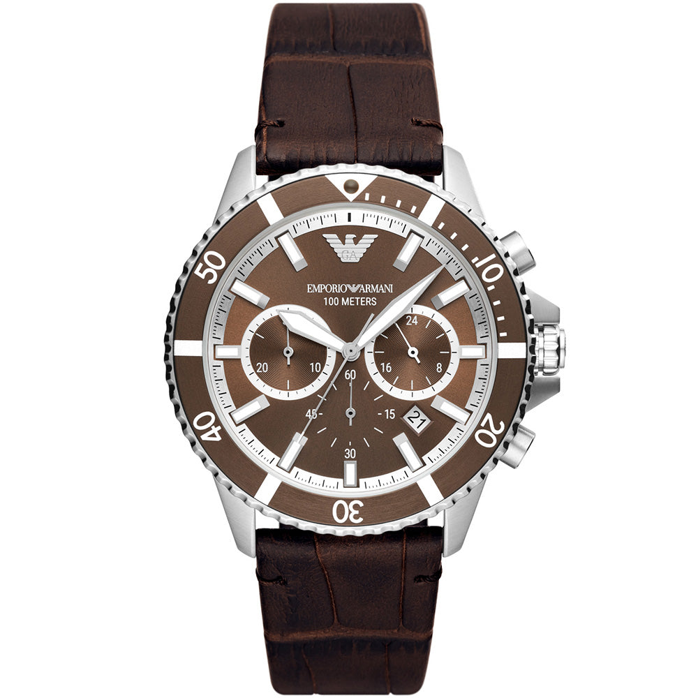 Emporio Armani World Explorer AR11486 Men's Diver Chronograph Watch - Luxury Waterproof Wristwatch for Diving, Swimming & Outdoor Adventures
