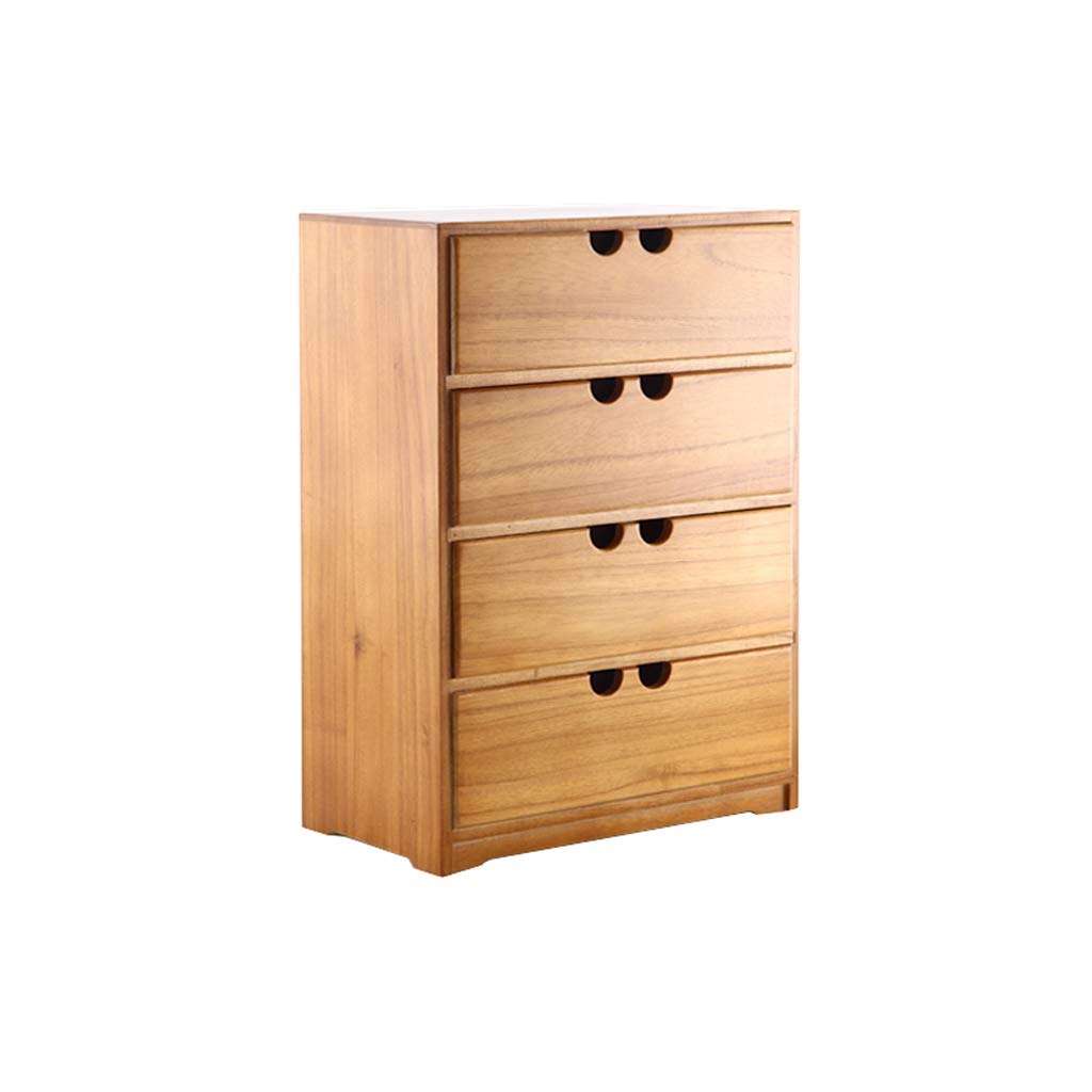 Solid Wood File Cabinet & Jewelry Box - 3-Tier Desktop Storage Organizer for Office, Home, Cosmetics & Accessories | Perfect for Desk, Dresser & Vanity Organization
