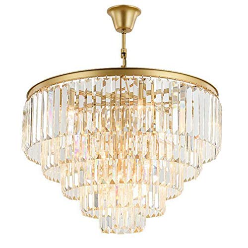 Luxury LED Chandelier - Art Deco Gold Crystal Pendant Light with E14 Fitting, Modern Minimalist Design for Living Room, Bedroom & Dining Room | Elegant Lighting for Weddings, Restaurants and Home Decor