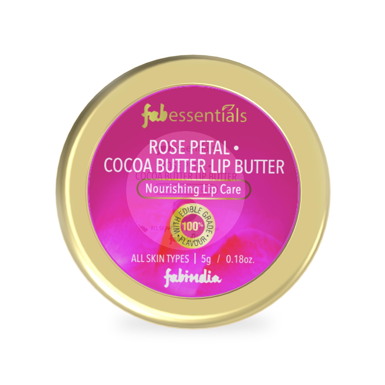 Fabessentials Rose Petal Cocoa Butter Lip Balm - 5gm | Natural Coconut Oil & Shea Butter Moisturizer | Fragrance-Free Lip Care | Hydrating Treatment for Dry & Chapped Lips | Perfect for Winter Skincare & Daily Lip Protection