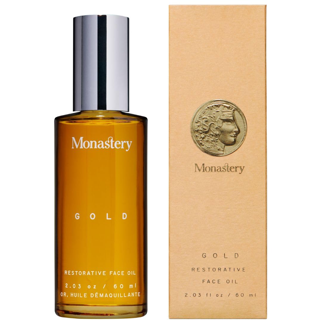 Premium Gold Face Moisturizer with Rare Sandalwood Nut Oil - 2.03 fl oz (60ml) - Calming & Repairing Cream for Dry, Irritated, Red or Puffy Skin - Daily Hydration for Sensitive & Mature Skin - Perfect for Night Routine & Post-Treatment Care