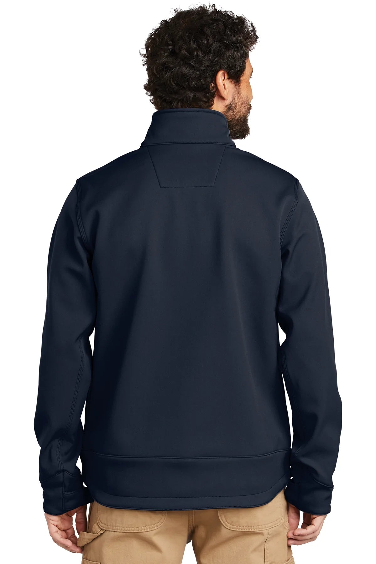Carhartt Crowley Men's Soft Shell Jacket - Waterproof Windproof Fleece Lined Winter Coat for Outdoor Work & Hiking - Navy Blue