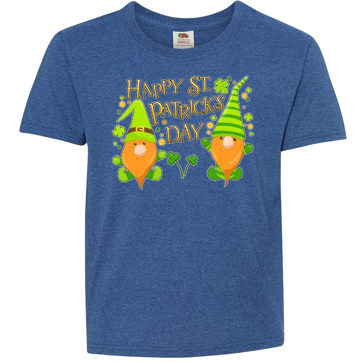 Inktastic Happy St. Patrick's Day Gnomes & Clovers Youth T-Shirt | Kids' Holiday Apparel for St. Paddy's Celebrations & Irish-Themed Events
