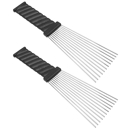 Lurrose 2 Pack Afro Hair Pick Comb - Wide Tooth Detangling Comb for Natural Hair, Wigs & Braids - Perfect for Styling, Lifting & Volume (Great for Salon & Home Use)