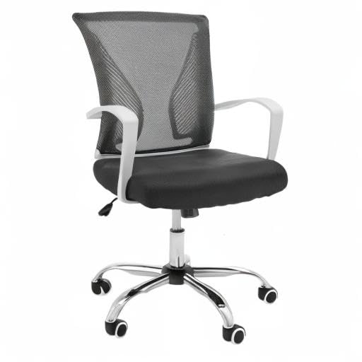 Zuna Mid-Back Office Task Chair - Ergonomic Mesh Back Support Desk Chair with Lumbar Support (Pure White/Black) - Perfect for Home Office, Gaming & Computer Workstations
