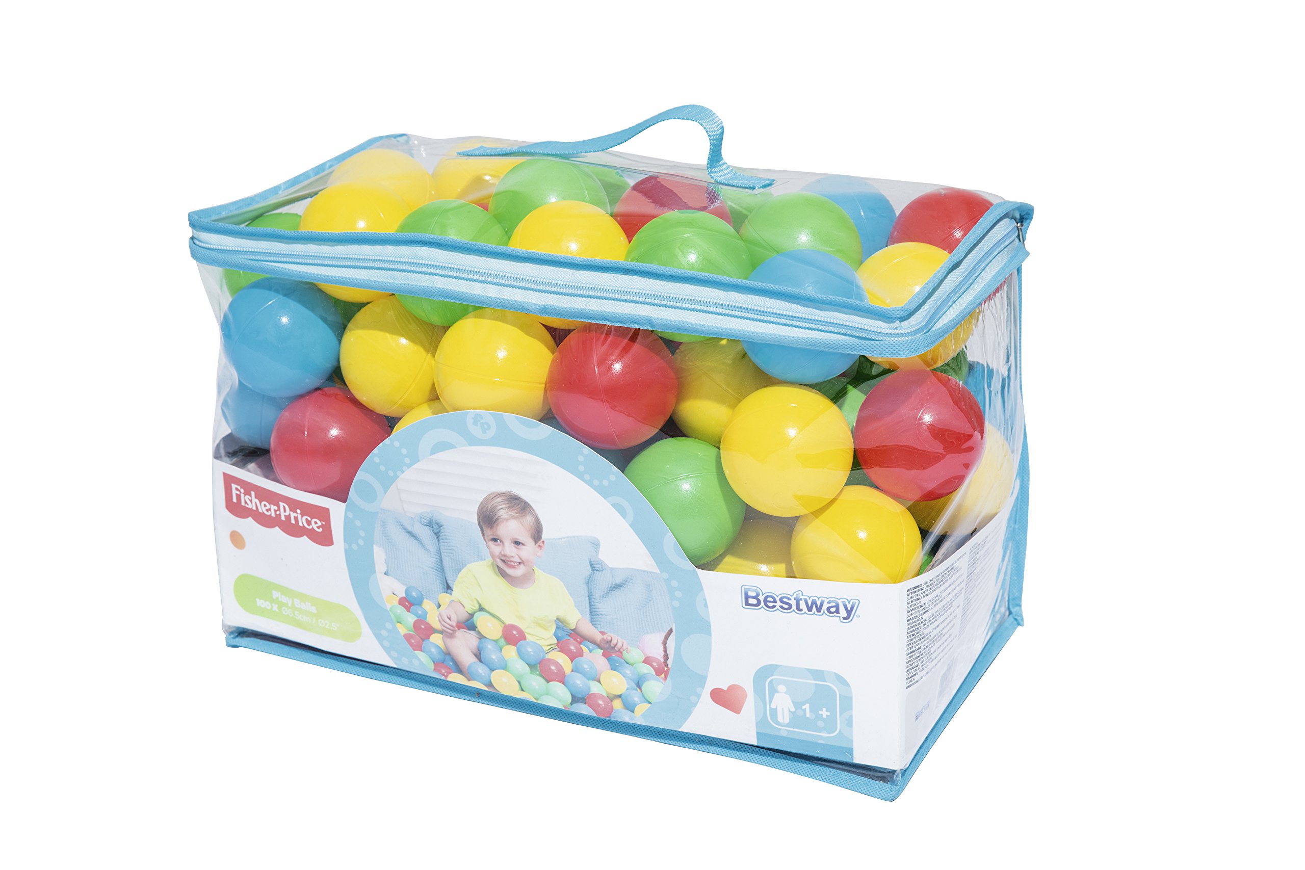 Bestway Fisher-Price 100-Piece Play Balls Set - Colorful Plastic Balls for Kids Playpen, Ball Pit, Sensory Play & Toddler Activities