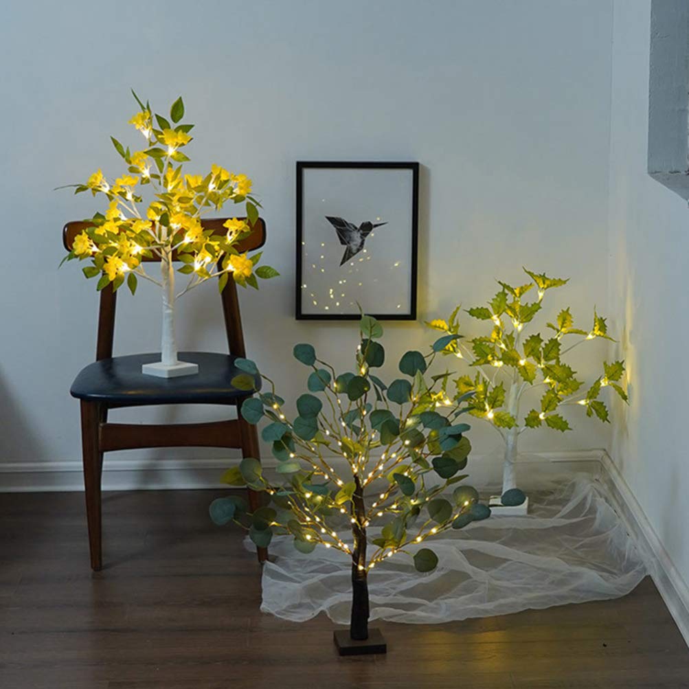 SOLUSTRE Maple Tree LED Night Light - DIY Bonsai Desk Lamp with Warm White Fairy Lights for Home Decor, Bedroom, Living Room, Office & Gift Giving
