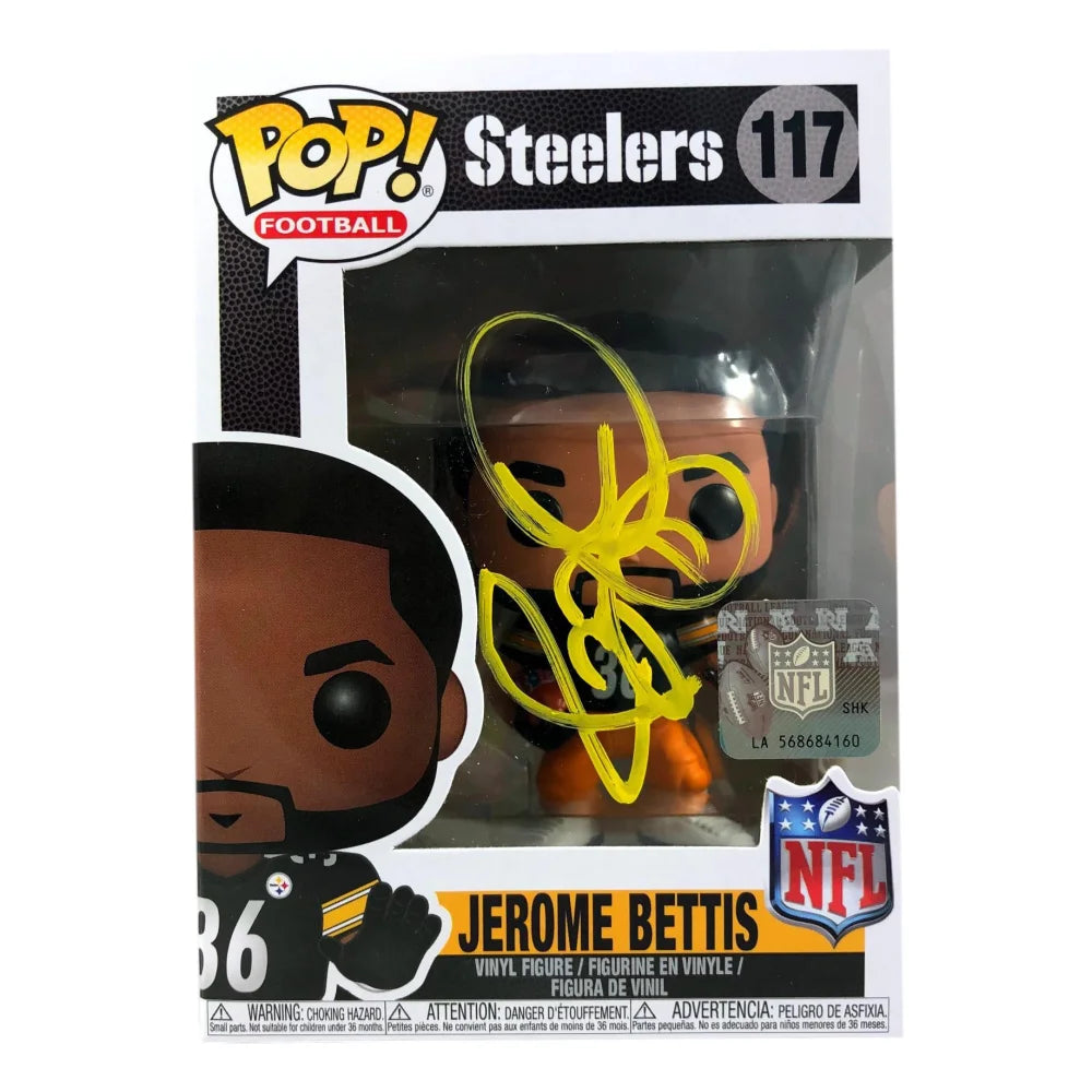 Jerome Bettis Autographed Funko Pop #117 with JSA COA - Pittsburgh Steelers Bus Signed Collectible - Perfect for Sports Memorabilia Displays & NFL Fan Gifts