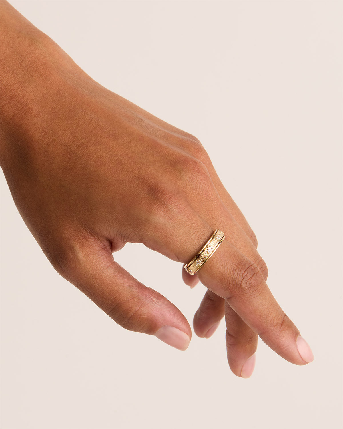 14K Solid Gold Spinning Meditation Ring with Lab-Grown Diamond - Perfect for Yoga, Mindfulness & Stress Relief