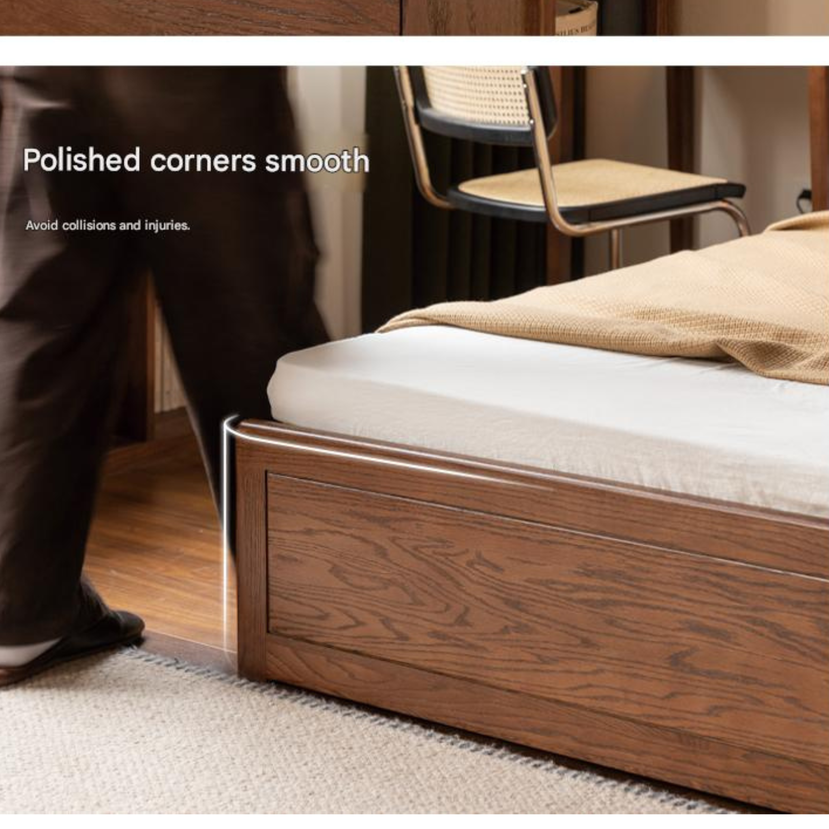 Solid Oak Wood Glow in The Dark Storage Box for Bedroom - Under Bed Organizer with Luminous Lid for Nighttime Visibility & Easy Access