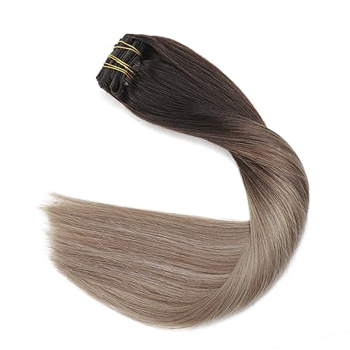 Premium 100% Human Hair Clip-In Extensions - Silky Straight Hair Extensions for Length & Volume | Perfect for Parties, Weddings & Everyday Styling
