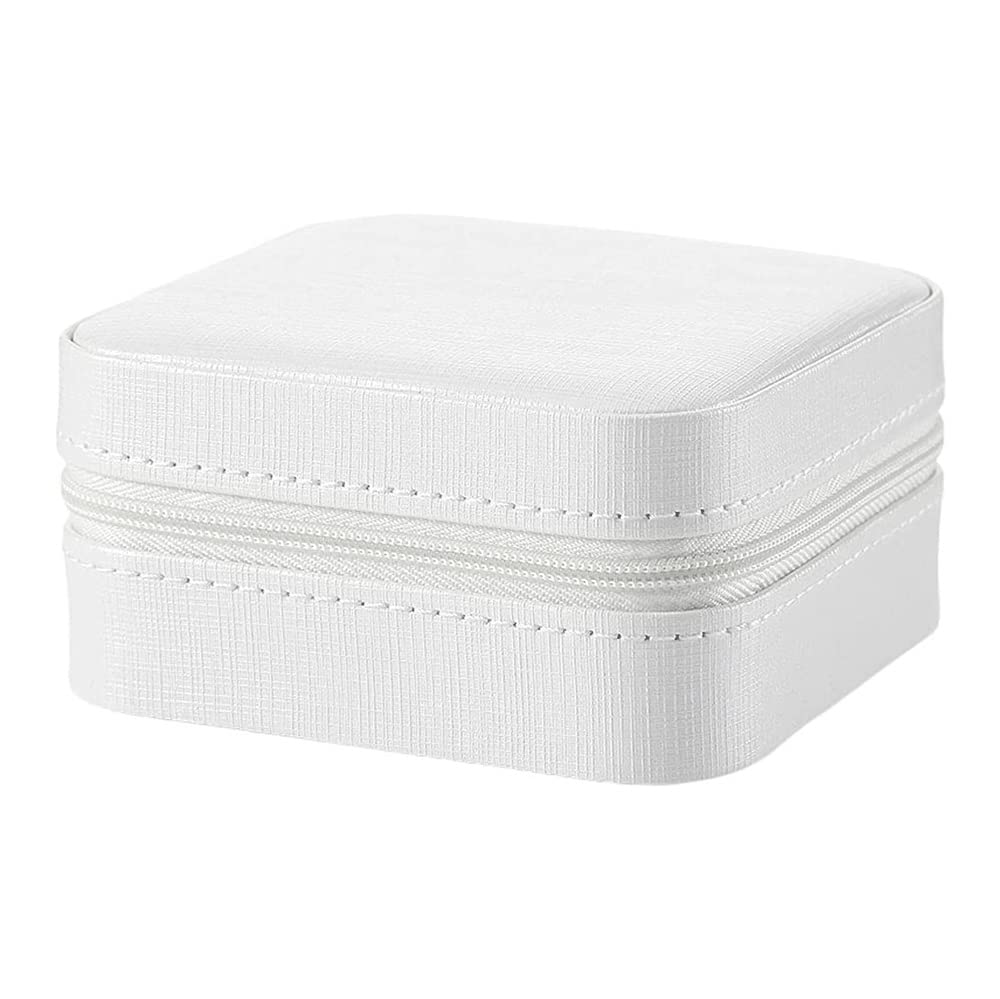 Elegant White Jewelry Organizer Box for Earrings, Cufflinks, Rings & Necklaces - Stylish Storage Case with Hooks for Women & Girls - Perfect for Travel, Home Decor and Gift Giving