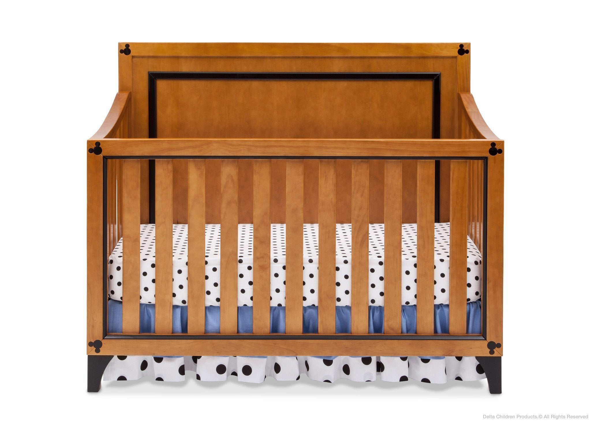 Disney Mickey Mouse 4-in-1 Convertible Baby Crib - Nursery Bed with Toddler Rail & Changing Table | Perfect for Newborns to Toddlers