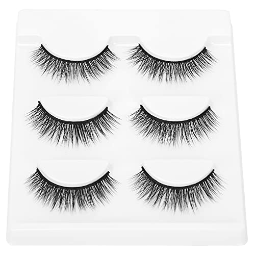 3 Pairs Handmade Natural Cross Thick Faux Eyelashes - Fluffy Chemical Fiber False Lashes for Women | Perfect for Daily Wear, Parties & Special Occasions