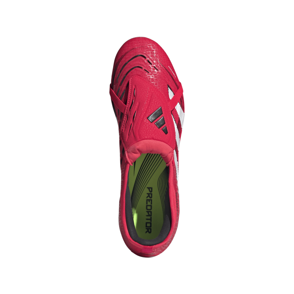 Adidas Predator Pro Fold Over Tongue FG Soccer Cleats for Men - Lucid Red/White/Core Black - Firm Ground Football Shoes for Professional Players & Training Sessions