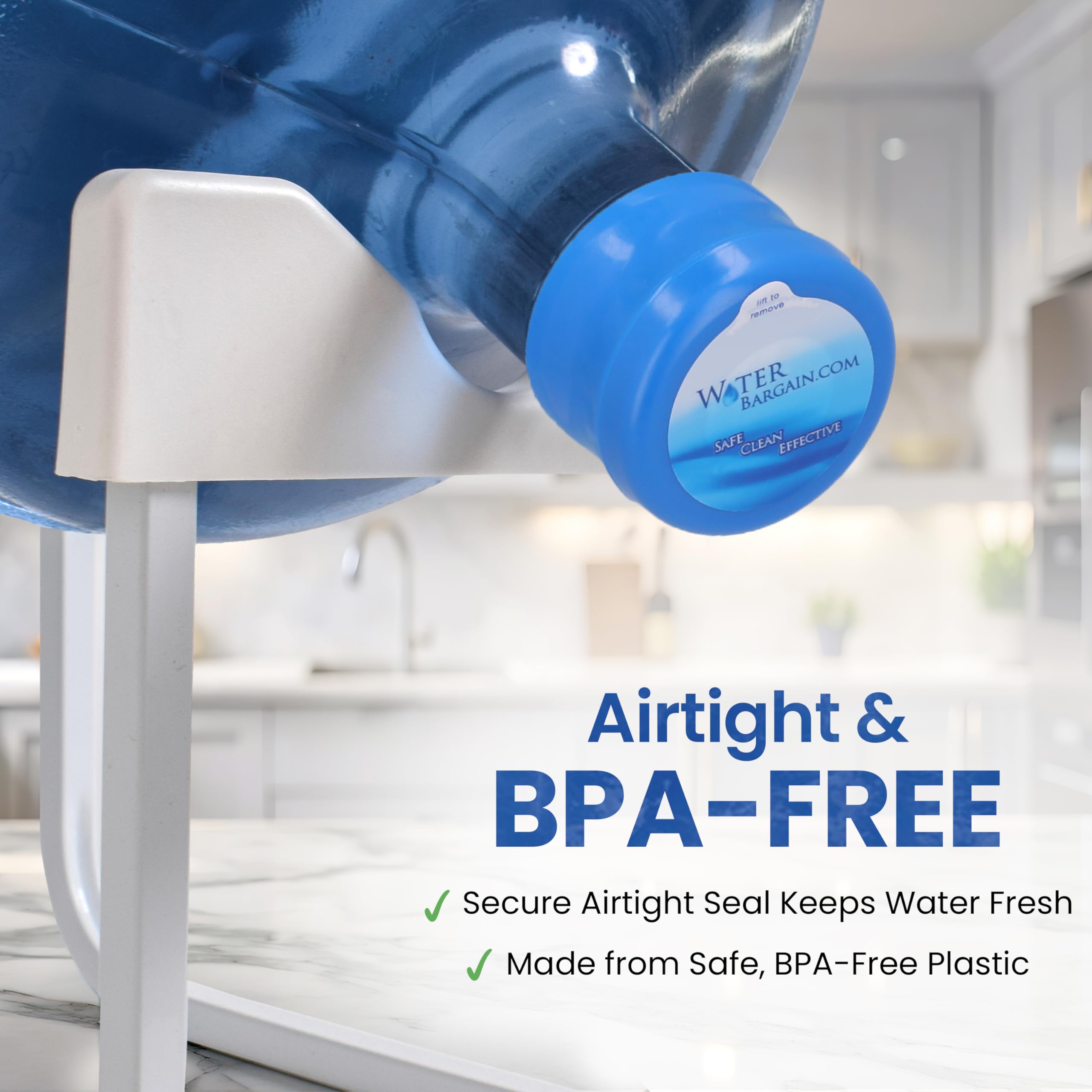 Premium Spill-Proof Water Bottle Caps - USA Made 3 & 5 Gallon Jug Lids - Fits 2, 3, 5, 6 Gallon Containers - Ideal for Camping, Emergency Kits & Office Water Dispensers