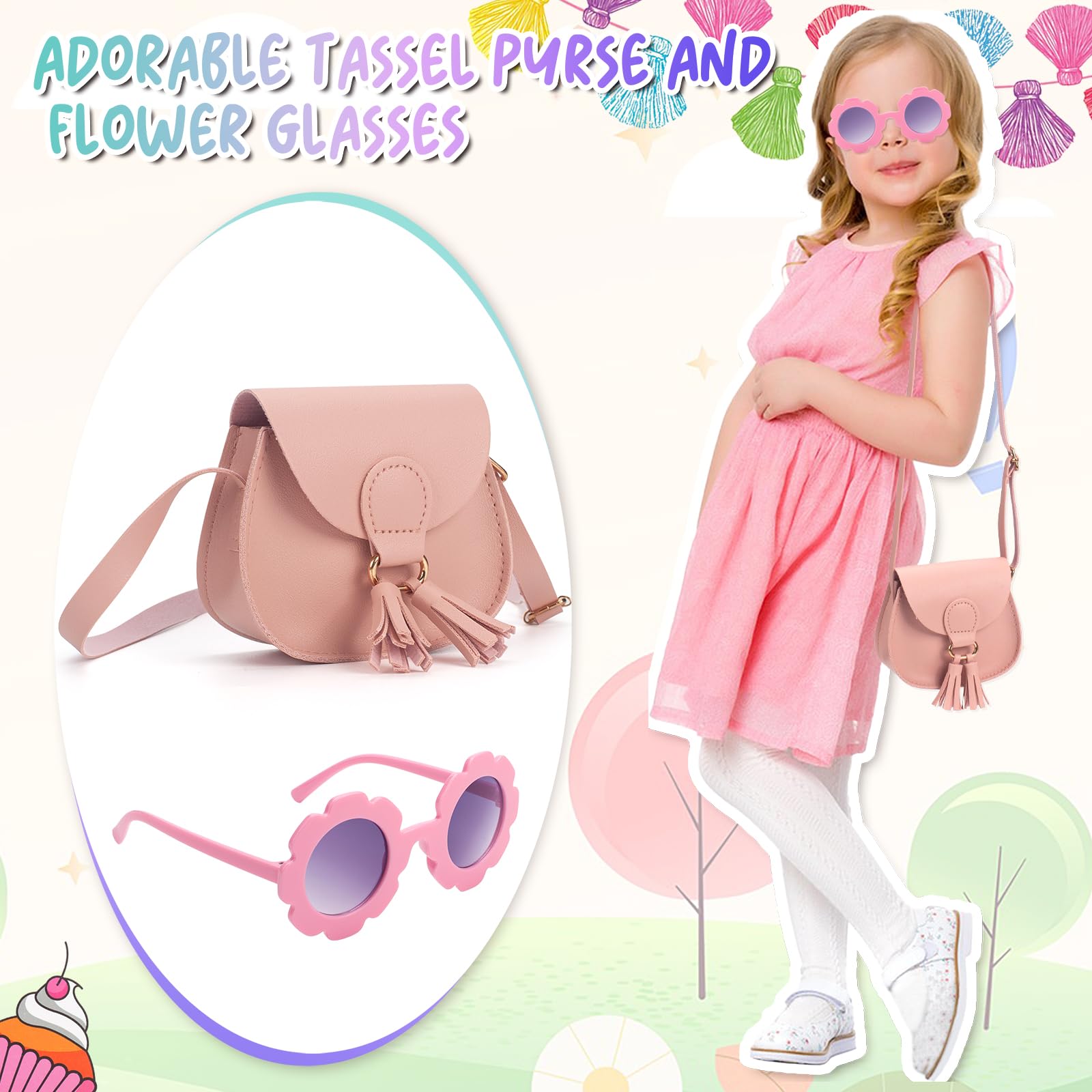 **Girls Crossbody Purse for Kids Age 2-14 | Cute Tassel Shoulder Bag for Toddler & Little Girls | Perfect for School, Travel & Playdates**
