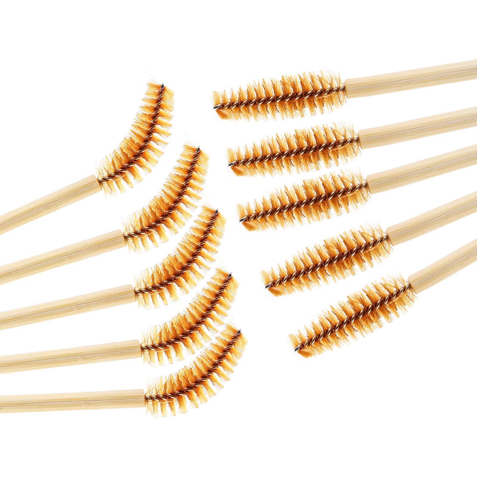 Tbestmax 150 Pack Disposable Mascara Wands - Eyelash Extension Brushes & Eyebrow Spoolies with Bamboo Sticks (Brown) - Perfect for Salon, DIY Lash Extensions & Makeup Application