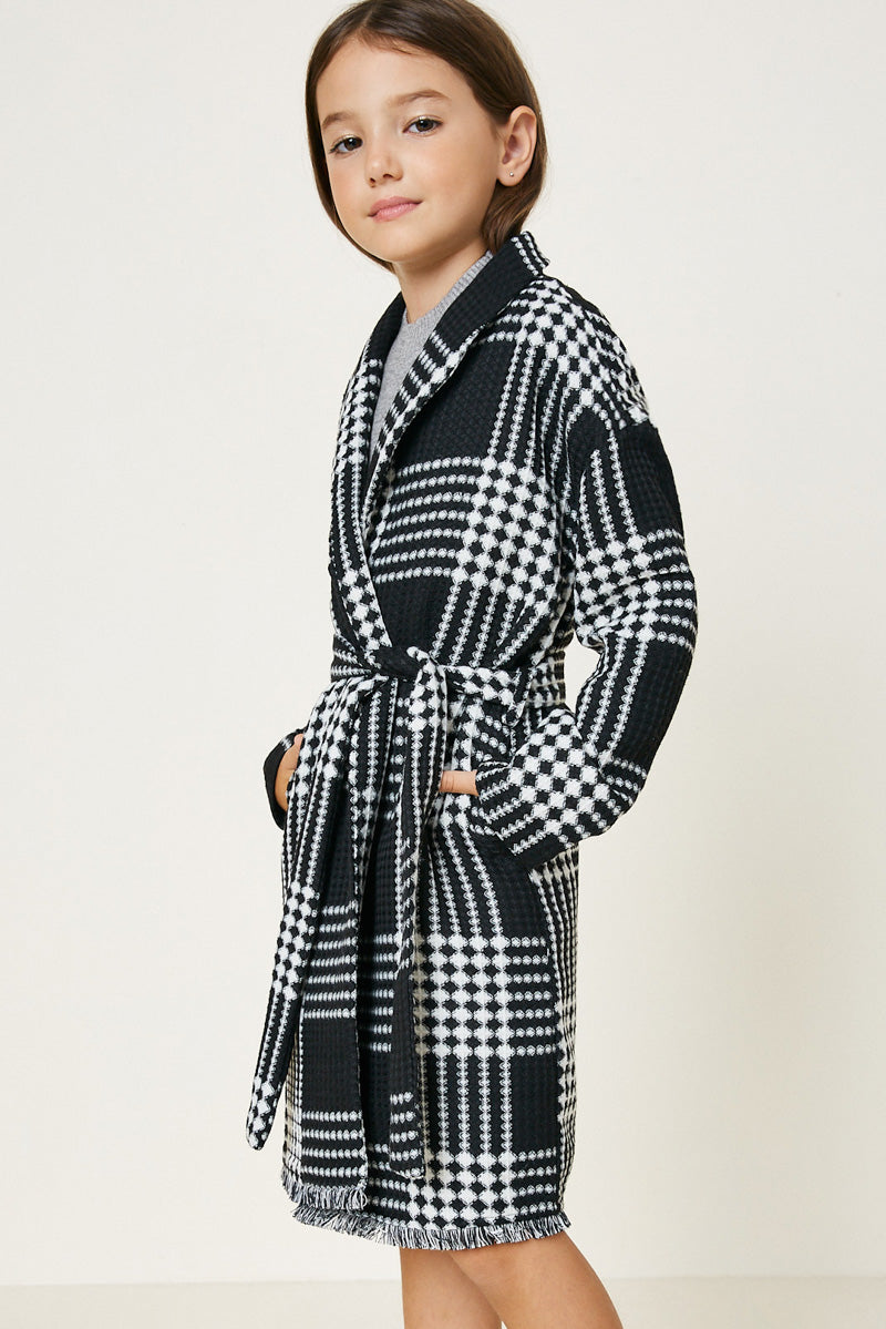 Plaid Knit Duster Coat for Women - Soft Long Cardigan Sweater Wrap - Fall Winter Fashion Outerwear (Perfect for Office, Casual Wear & Layering)