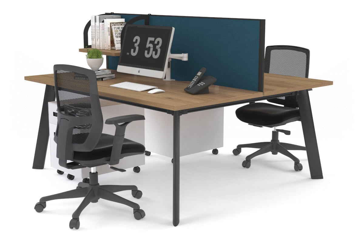 2 Person Workstation Black Frame - 1800L x 800W with Cable Management | Dual Desk for Office & Home Workspace | Perfect for Team Collaboration & Remote Work