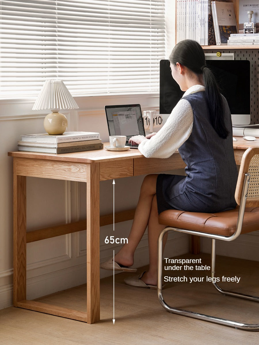 Solid Oak Wood L-Shaped Corner Office Desk - Modern Home & Office Workspace Solution for Productivity & Comfort