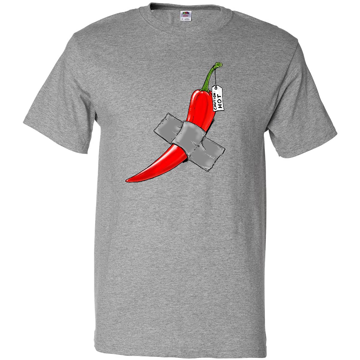 Inktastic Chili Pepper Wall Art Caution HOT T-Shirt - Spicy Graphic Tee for Men & Women - Perfect for Cooking Enthusiasts, Hot Sauce Lovers & BBQ Parties