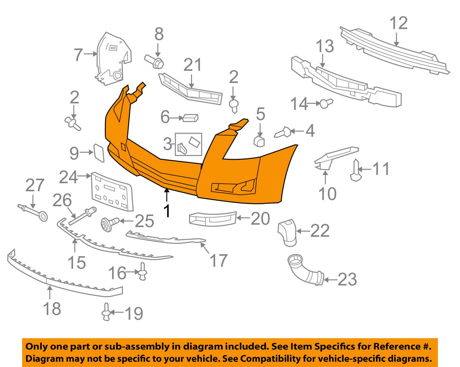 Genuine GM Parts 25793663 Front Bumper Cover Replacement for Chevy Silverado GMC Sierra - Durable Auto Body Repair for Truck & SUV