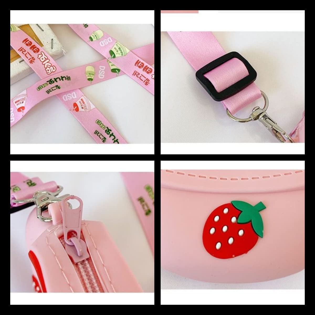 Strawberry Pineapple Avocado Silicone Crossbody Bag for Women Girls - Cute Fruit Shoulder Purse for Beach, Travel, Shopping & Daily Use