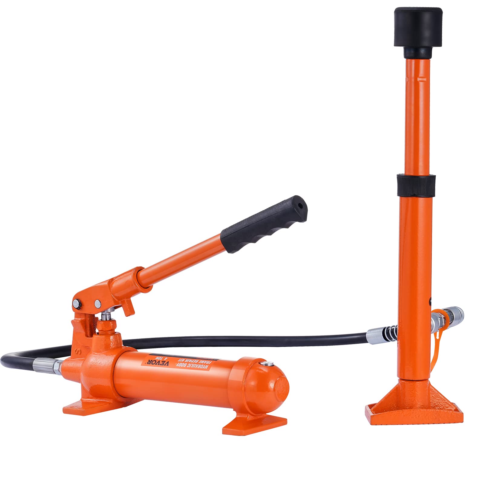 VEVOR 4 Ton Porta Power Kit - Portable Hydraulic Jack with 3.9ft Oil Hose, Auto Body Frame Repair Kit (8800LBS) - Ideal for Car Repair, Truck Maintenance & Farm Equipment Fixing