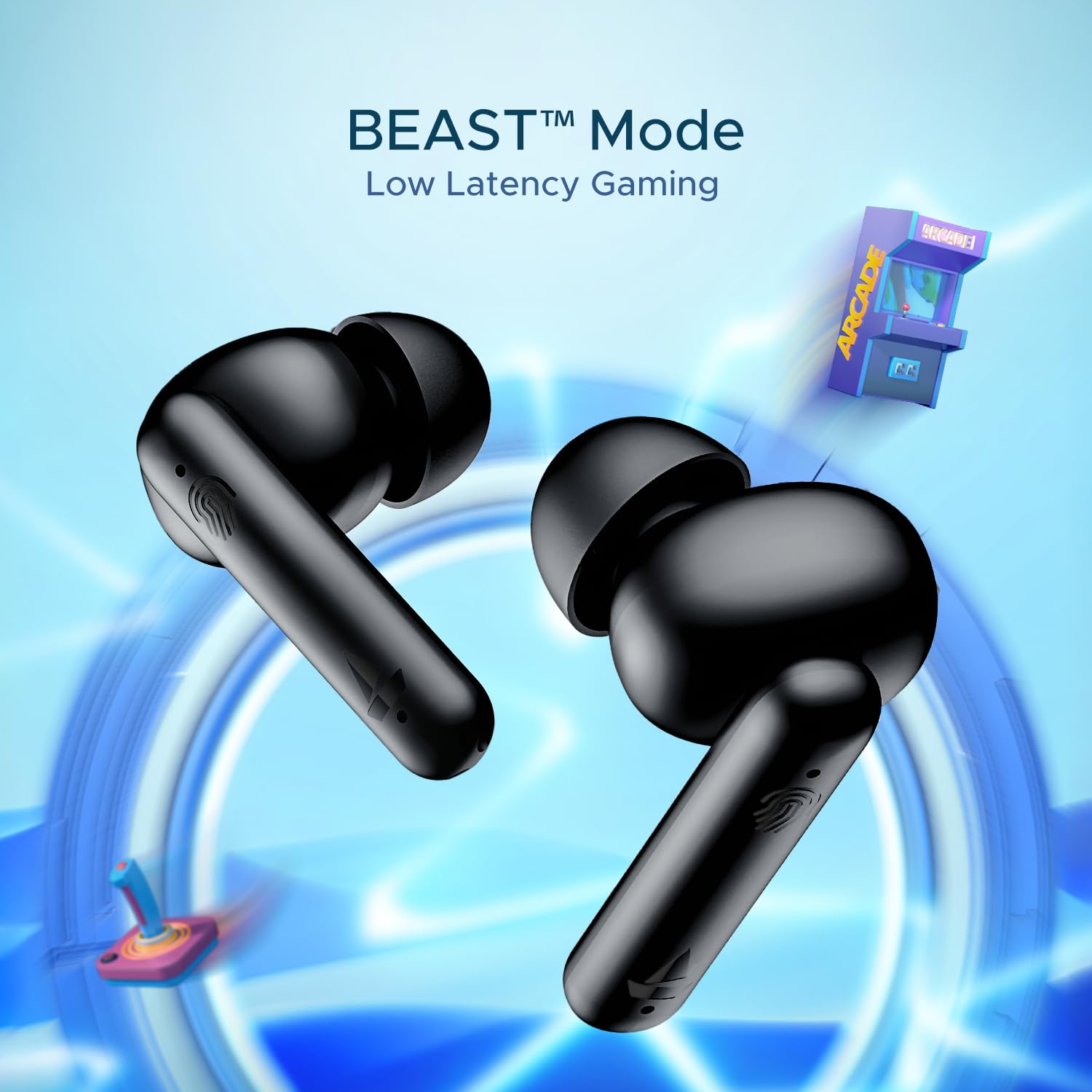 **Airdopes 141 Bluetooth Wireless Earbuds – 42H Playtime, Low Latency Gaming Mode, ENx Tech, IWP, IPX4 Waterproof, Touch Controls (Bold Black) – Perfect for Workouts, Commuting & Gaming**