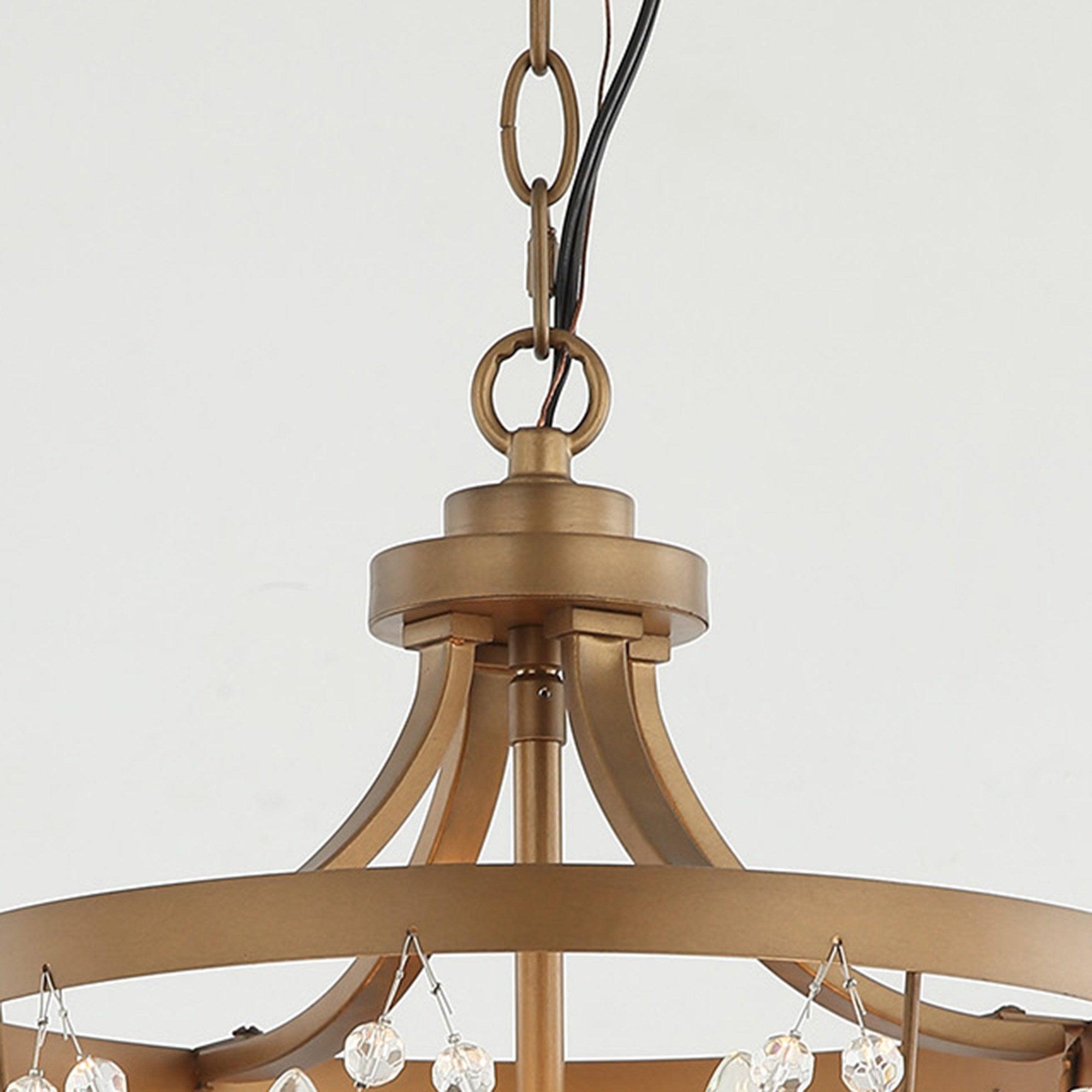 4-Light Rustic Saddle Brown Pendant Lighting Fixture - Farmhouse Style Ceiling Light for Kitchen, Dining Room & Living Room Decor