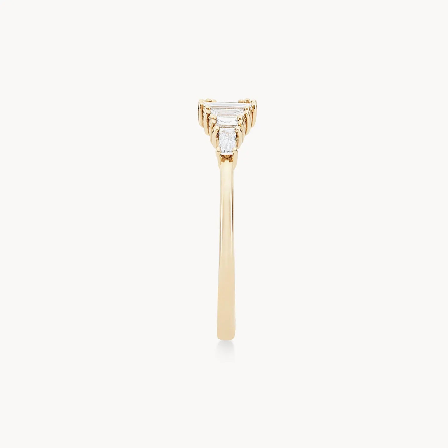 14K Yellow Gold Daybreak Band with White Diamonds - Elegant Stackable Ring for Women, Perfect for Weddings, Anniversaries & Everyday Luxury Jewelry