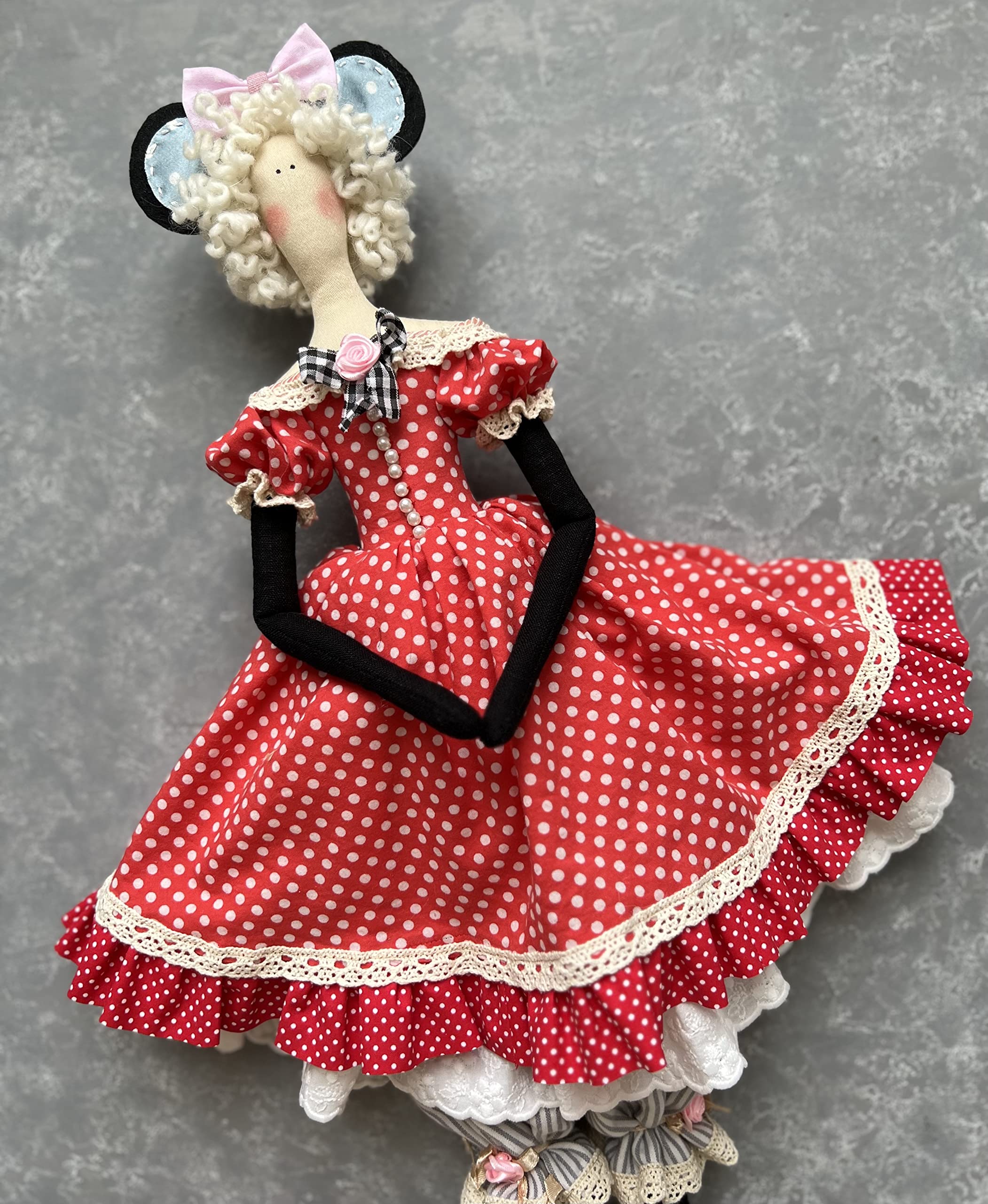 Romantic Tilda Doll Girl Mouse - Perfect for Nursery Decor