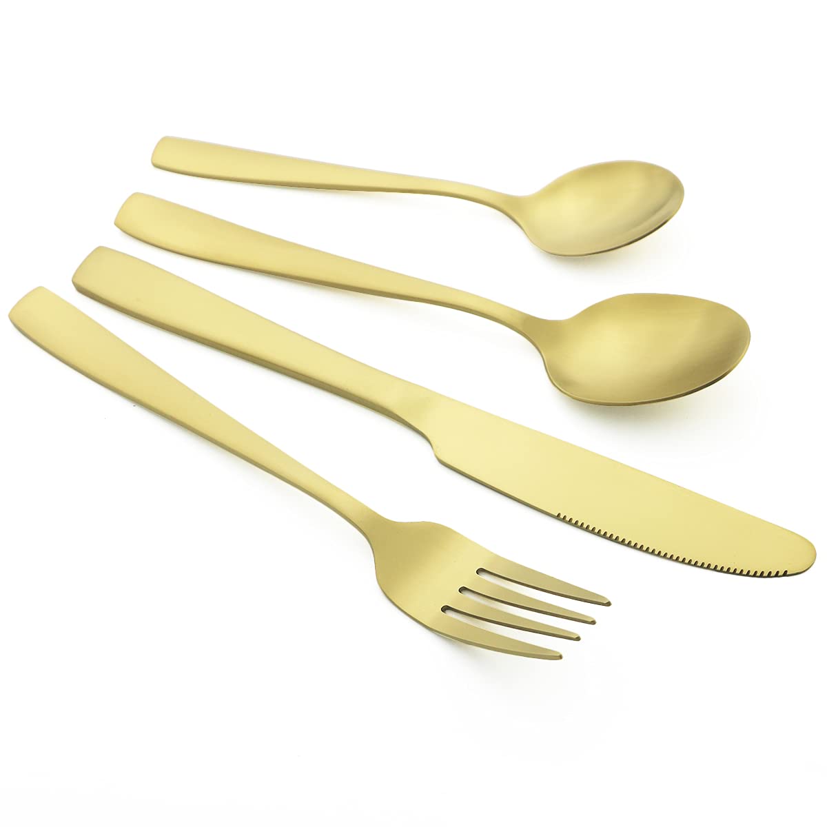 Matte Red 24-Piece Stainless Steel Flatware Set - Satin Finish Silverware for 6, Dishwasher Safe Cutlery Set with Forks, Spoons & Knives - Perfect for Dinner Parties, Restaurants & Everyday Kitchen Use