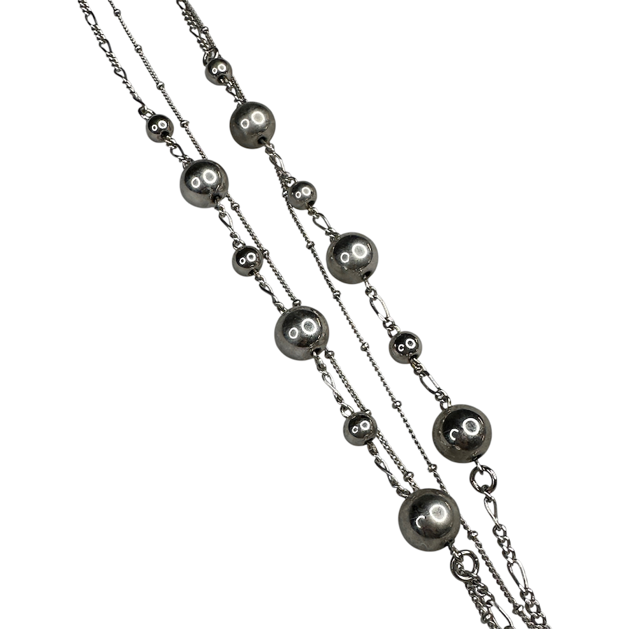 HYSTERIC GLAMOUR Silver Faux Pearl Glasses Chain - Stylish Eyewear Accessory for Women & Men, Perfect for Reading Glasses, Sunglasses & Fashion Statement
