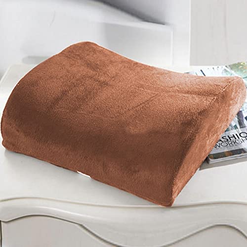 Ergonomic Memory Foam Lumbar Support Cushion - Comfortable Back Cushion for Office Chair, Car Seat & Home Use with Removable Soft Velvet Cover (Brown) | Perfect for Long Sitting, Driving & Back Pain Relief