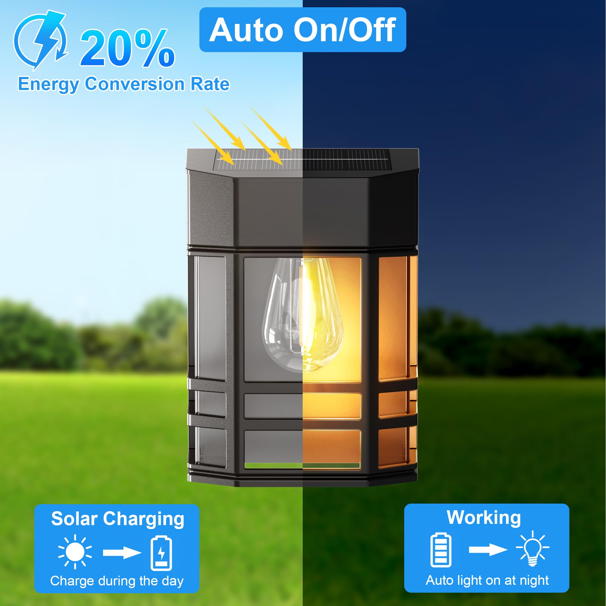 Eyrosa 4 Pack Solar Fence Lights - Waterproof Outdoor Solar Deck Lights for Post, Wall, Patio, Porch, Yard & Garden Decor - Perfect for Pathway Lighting & Landscape Illumination