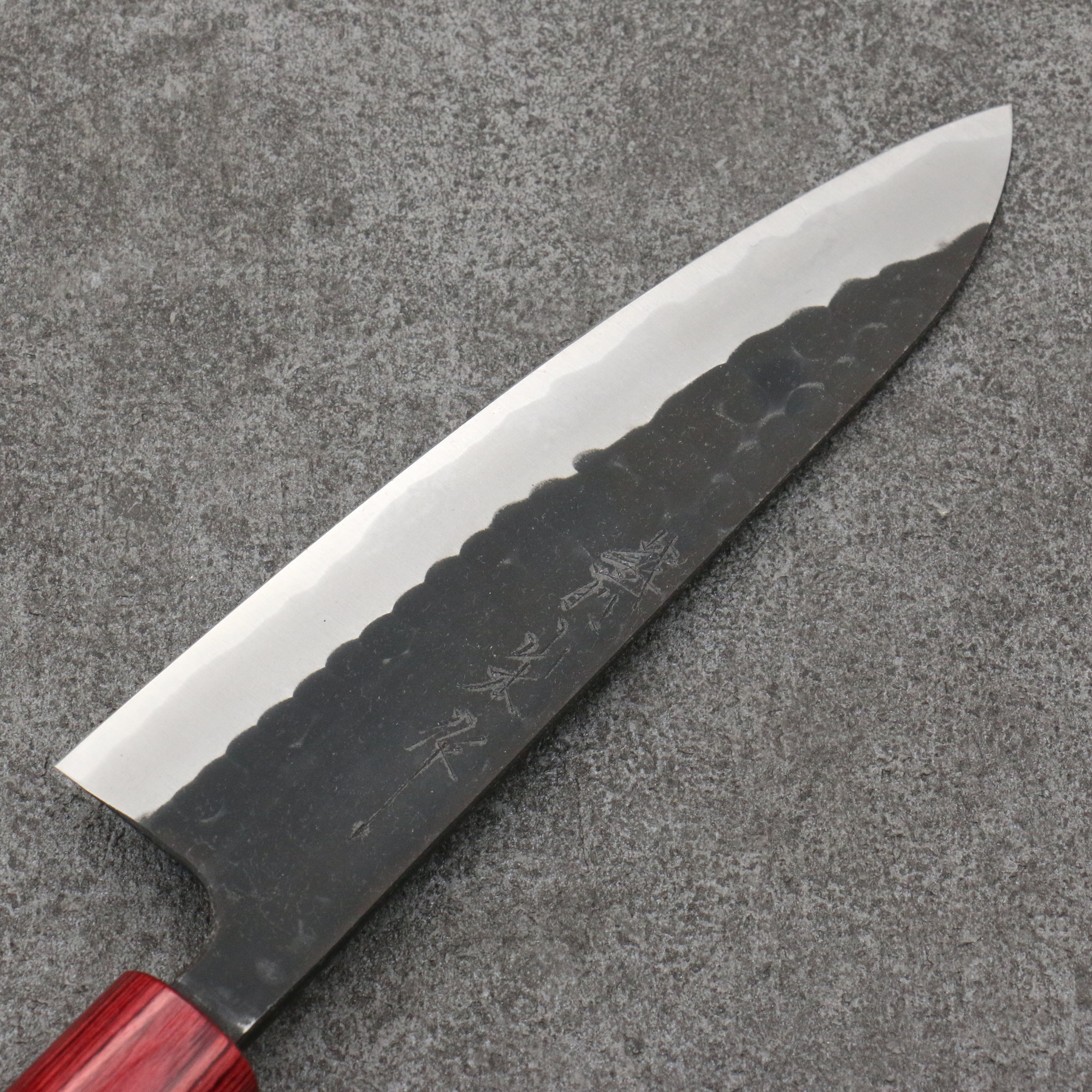 Premium Nao Yamamoto Blue Steel Kurouchi Gyuto 180mm Chef Knife with Shitan Handle & Red Pakka Wood Ferrule - Japanese Kitchen Knife for Professional Chefs & Home Cooking, Perfect for Slicing, Dicing & Meat Preparation