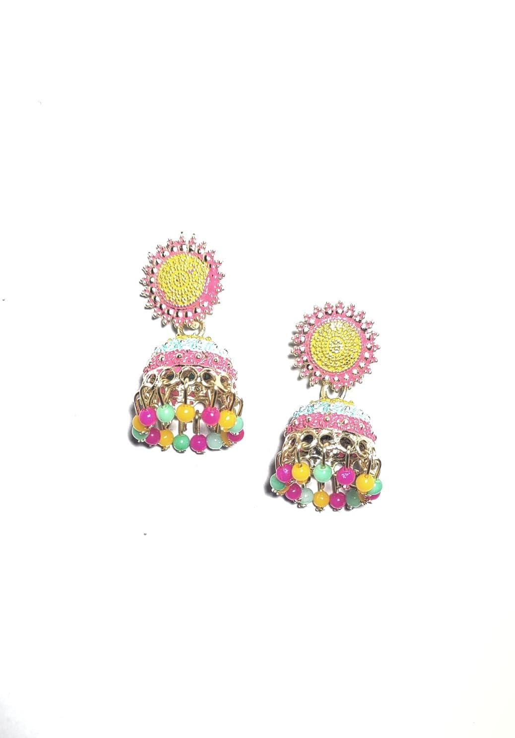 Vibrant Sunflower Multicolor Jhumka Earrings for Women & Girls | Boho Ethnic Jewelry for Parties, Weddings & Festive Occasions
