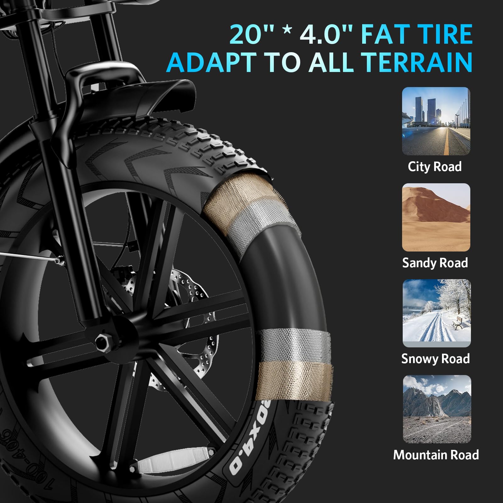 OUXI V8 750W Electric Mountain Bike for Adults - 48V 15Ah Removable Battery, 31MPH Top Speed, 20