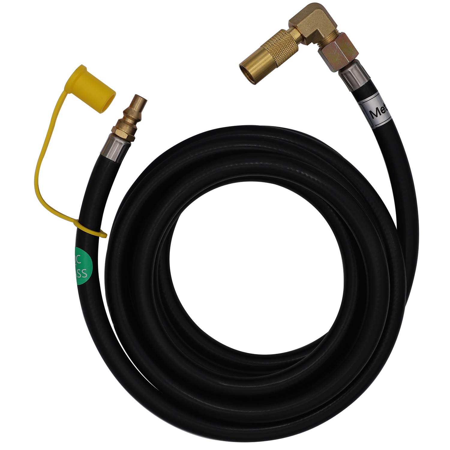 METER STAR 12Ft RV Quick-Connect Propane Gas Hose Extension with Elbow Adapter Fitting Kit - Compatible with 17Inch & 22Inch Blackstone Griddles - Perfect for Outdoor Camping, Tailgating, and Backyard BBQs