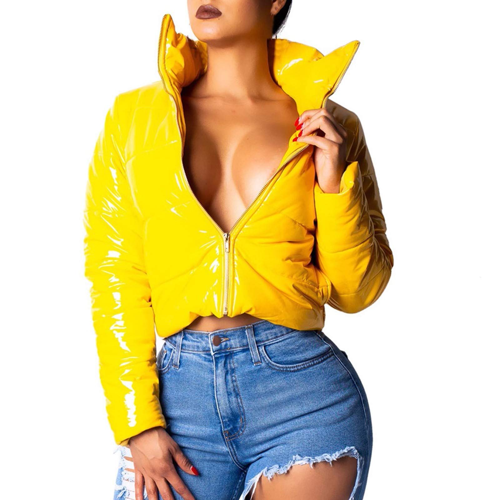 Women's Lightweight Cropped Puffer Vest - Winter Warm Down Jacket for Women, Bubble Coat with Hood, Waterproof Outdoor Parka for Hiking, Skiing & Casual Wear