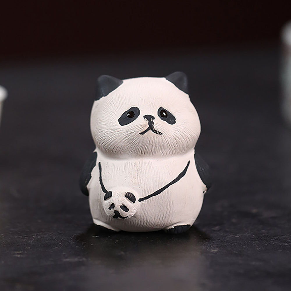 Handmade Clay Panda Tea Pet - Cute Ceramic Tea Companion for Tea Lovers | Perfect for Gongfu Tea Ceremony & Home Decor