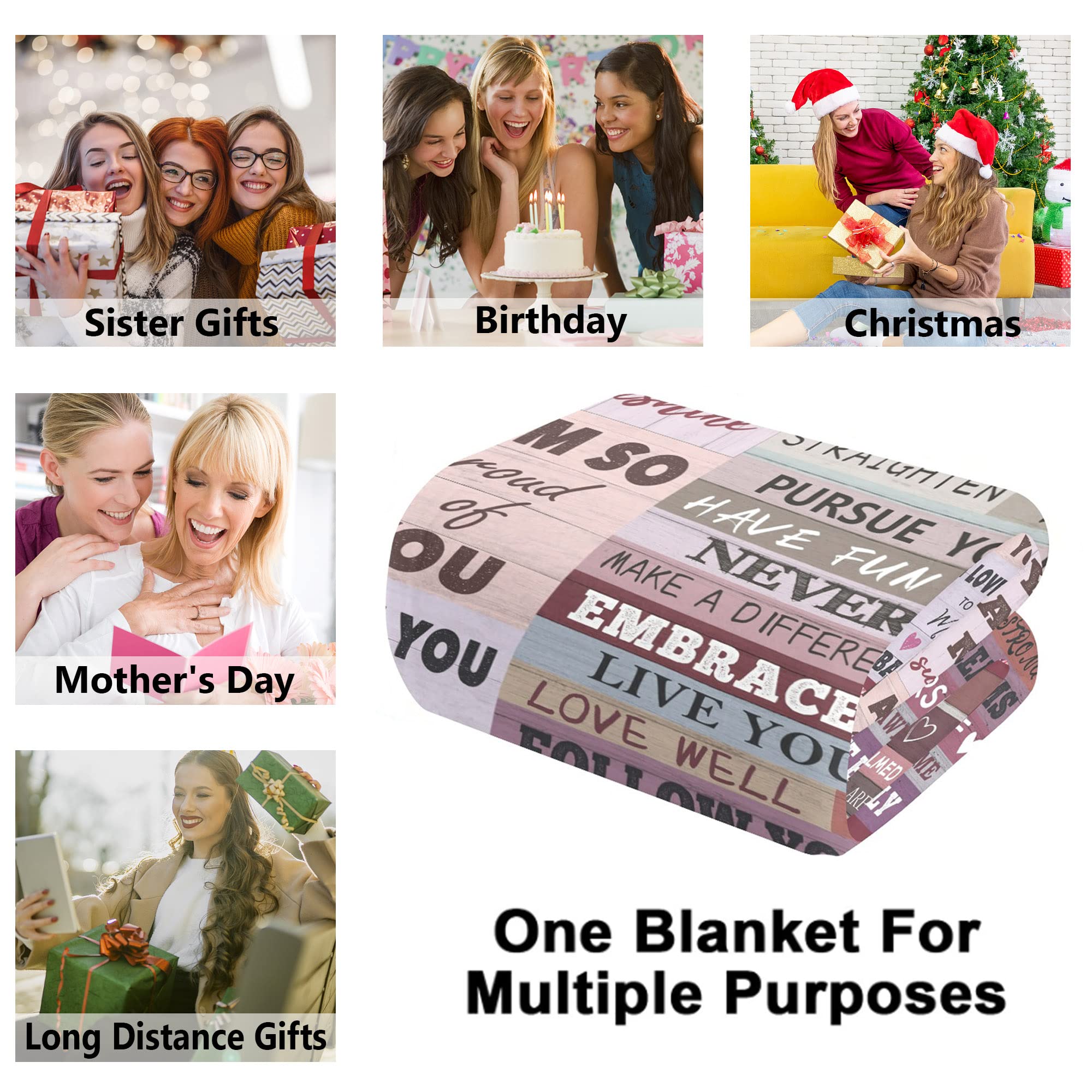 Personalized Sister Blanket - Best Birthday Gift for Sister from Brother, Unique Fleece Throw Blanket for Women & Girls - Perfect for Thanksgiving, Christmas & Cozy Nights at Home